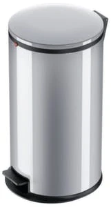 HAILO Tretabfallbehälter, 25l, HxØ 600x310mm, Innenbehälter Stahl, Korpus Stahl Silber, Deckel Stahl Silber