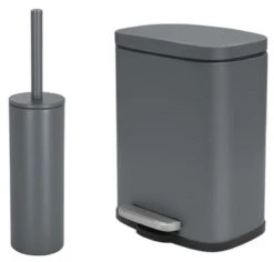 Spirella Badezimmer Set, 2-teilige Abfalleimer Kosmetikeimer Mit Absenkautomatik Und WC Bürste “Akira“ Gelb -Sauberkeit Und Hygiene 20f55500 9e47 4097 8795 b79f97aaf3ab