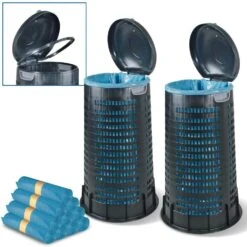 BRB Korb-Abfallsammler, Klappdeckel, Klemmring Für 120 Liter Säcke, 410/520 Mm, Höhe 880 Mm, Inkl. 250 Müllsäcke 120 Liter -Sauberkeit Und Hygiene 2425cfc3 520f 45fd 87d2 dacafc57bfc7