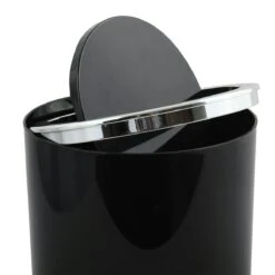MSV Bad Serie "ASPEN" Design Kosmetikeimer Bad Treteimer Schwingdeckeleimer Abfallbehälter Mit Schwingdeckel 6 Liter (ØxH): Ca. 18,5 X 26 Cm Schwarz -Sauberkeit Und Hygiene 336dd6bc 4569 4dce a797 d83718996458