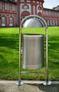 Edelstahl-Rohrbogenständer, F. Außen, 35l, HxBxT 1150x580x380mm, Korpus Edelstahl, Innenbehälter Stahl, Gelocht