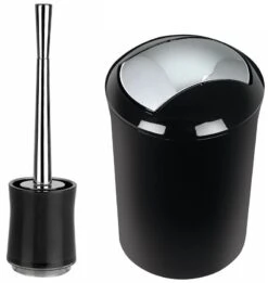 Spirella Badezimmer Set, 6-teiliges Badzubehör Move Seifenspender, WC Bürste, Seifenschale, Kosmetikeimer Und Zahnputzbecher Schwarz -Sauberkeit Und Hygiene 6c84b307 0873 4997 aa6f c9e17ffc7d87