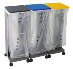 Müllsackständer, 2500l, HxBxT 1170-2020x1100x640-1080mm, Gestell RAL5012, 4 Rollen -Sauberkeit Und Hygiene 6dfbca2e 9bcd 49af 82ef 241d57428ce2