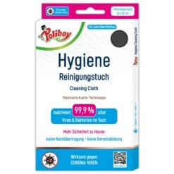 Poliboy Hygiene Reinigungstuch 32x32cm - Mikrofasertuch Mit Kupferkraft Gegen Viren Und Bakterien