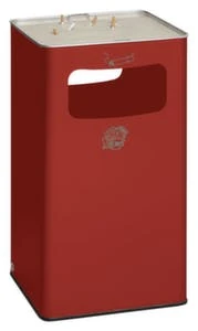 Kombiascher, HxBxT 755x420x420mm, Korpus Stahl Rot, M. Kippensieb