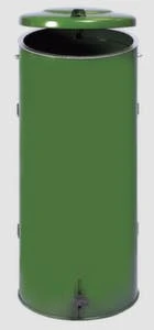 Var Müllsackständer, 120l, HxØ 980x500mm, Gestell RAL6001, Deckel Stahl RAL6001, Mit Tür