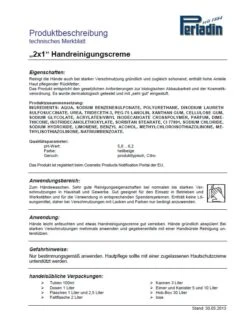 Perladin 2x1 HandreinigungsCreme 1L Handreinigung Mit Dosierpumpe Handseife 1 Liter Werkstatt Handwerk -Sauberkeit Und Hygiene 87386b2a a063 45ce a7fe 8478b9615346