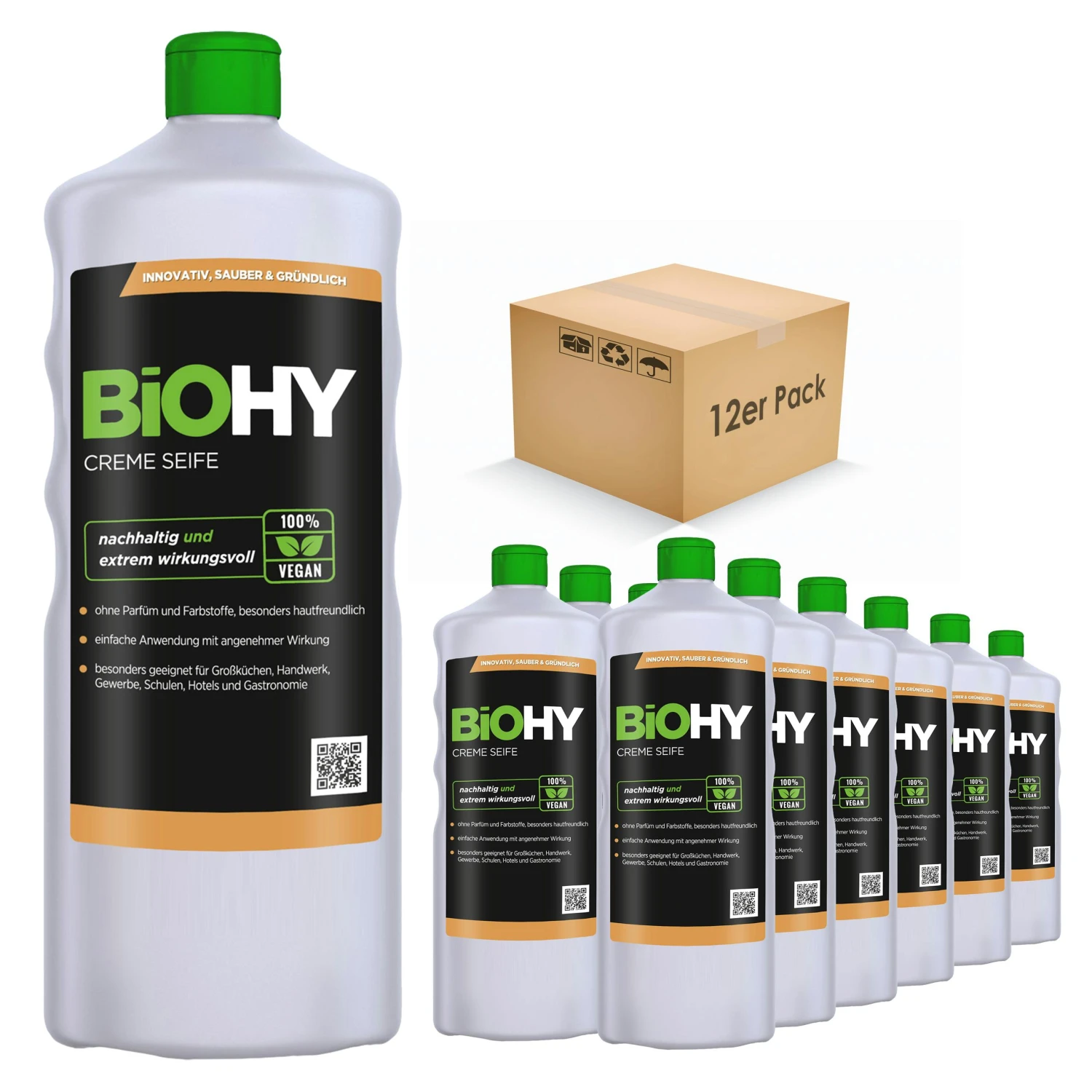 BiOHY Creme Seife (12x1l Flasche) | Hautschonende, rückfettende und geruchsneutrale Handseife PHOSPHATFREI | Ohne Parfüm und Farbstoffe BiOHY Creme Seife (12x1l Flasche) | Hautschonende, Rückfettende Und Geruchsneutrale Handseife PHOSPHATFREI | Ohne Parfüm Und Farbstoffe -Sauberkeit Und Hygiene 8ccc104d 7d65 465c 98b7 e0841e5b3cf9 7