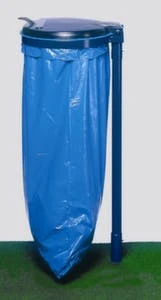 Var Müllsackständer, Gestell Blau, Deckel Kunststoff Schwarz