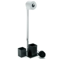 MSV Bad Serie "SYDNEY" Stand WC Garnitur Aus Edelstahl Und Glas Mit Herausnehmbaren Innenbehälter Für Die WC Bürste Schwarz -Sauberkeit Und Hygiene 946ac311 f0ab 4c02 b1ed a0a2a795a7cb