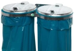 Müllsackhalter, 2x120l, BxT 800x530mm, Deckel Kunststoff Silber -Sauberkeit Und Hygiene 9c5d4e3d 3b33 4da7 b906 bd4c3038024d 1