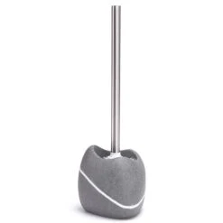 MSV Bad Serie "Zen" WC Bürste WC Garnitur Steinpotik Grau