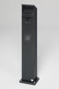 Kombiascher, HxBxT 1150x180x150mm, 5l, Korpus Stahl Antiksilber, M. Schutzdach