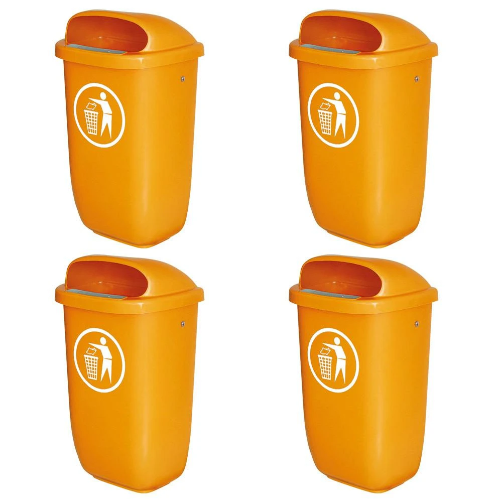 BRB Abfallbehälter für den Außenbereich, 50 Liter, nach DIN 30713, Farbe: orange BRB Abfallbehälter Für Den Außenbereich, 50 Liter, Nach DIN 30713, Farbe: Orange -Sauberkeit Und Hygiene b3650221 b5bb 471b a8b6 8093d93711f0