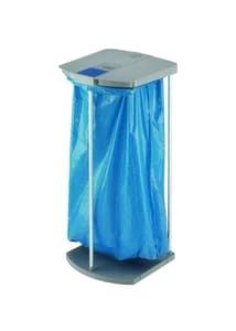 HAILO Müllsackständer, 120l, HxBxT 970x430x450mm, Gestell Alu/Kunststoff, Deckel Kunststoff Grau