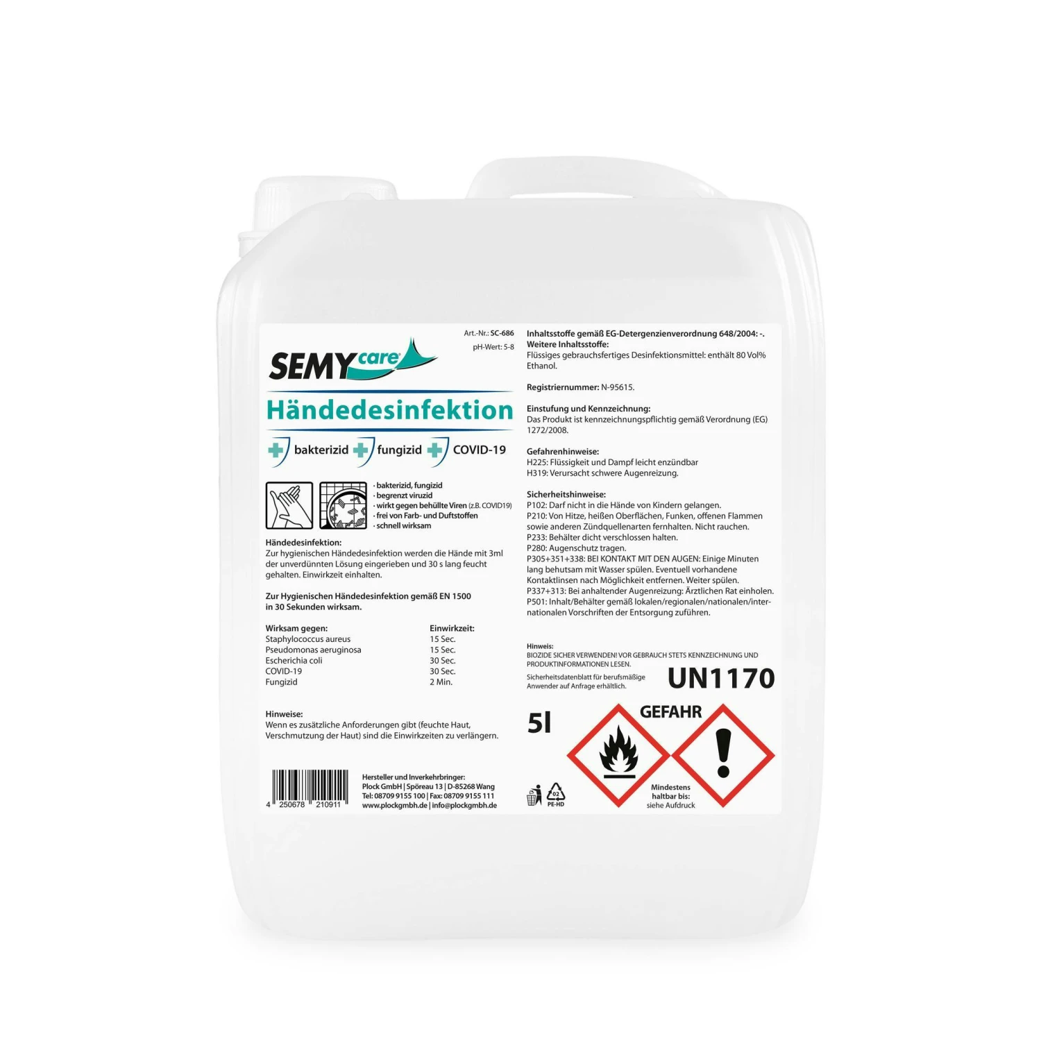 SemyCare Händedesinfektion | 80 Vol% Ethanol | 15 x 500 ml Pumpflasche SemyCare Händedesinfektion | 80 Vol% Ethanol | 15 X 500 Ml Pumpflasche -Sauberkeit Und Hygiene c2e4a707 734e 445d 98e0 2f04062f030d 1