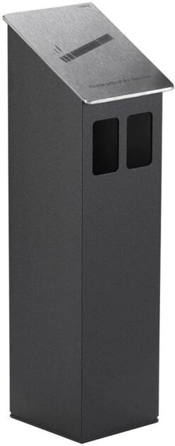 Wandaschenbecher Aluminium Wandmontage Quadratisch Schwarz