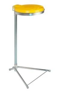 Müllsackständer, 70-120l, H 980mm, Gestell Verzinkt, Deckel Kunststoff Gelb, 4 Füße