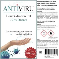 ANTiVIRU | Desinfektionsmittel 6x 5L Kanister | Handdesinfektion & Flächendesinfektion | Viruzid | Anwendungsfertig -Sauberkeit Und Hygiene d7bb3f48 a890 4a8e a1e2 b94d40dea570