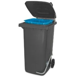 Müllbehälter Mit Fußpedal U. Klemmring, 240 Liter, Blau, BxTxH 580x730x1075 Mm -Sauberkeit Und Hygiene e07368c1 aa16 4ad9 b363 303221d5fd2f