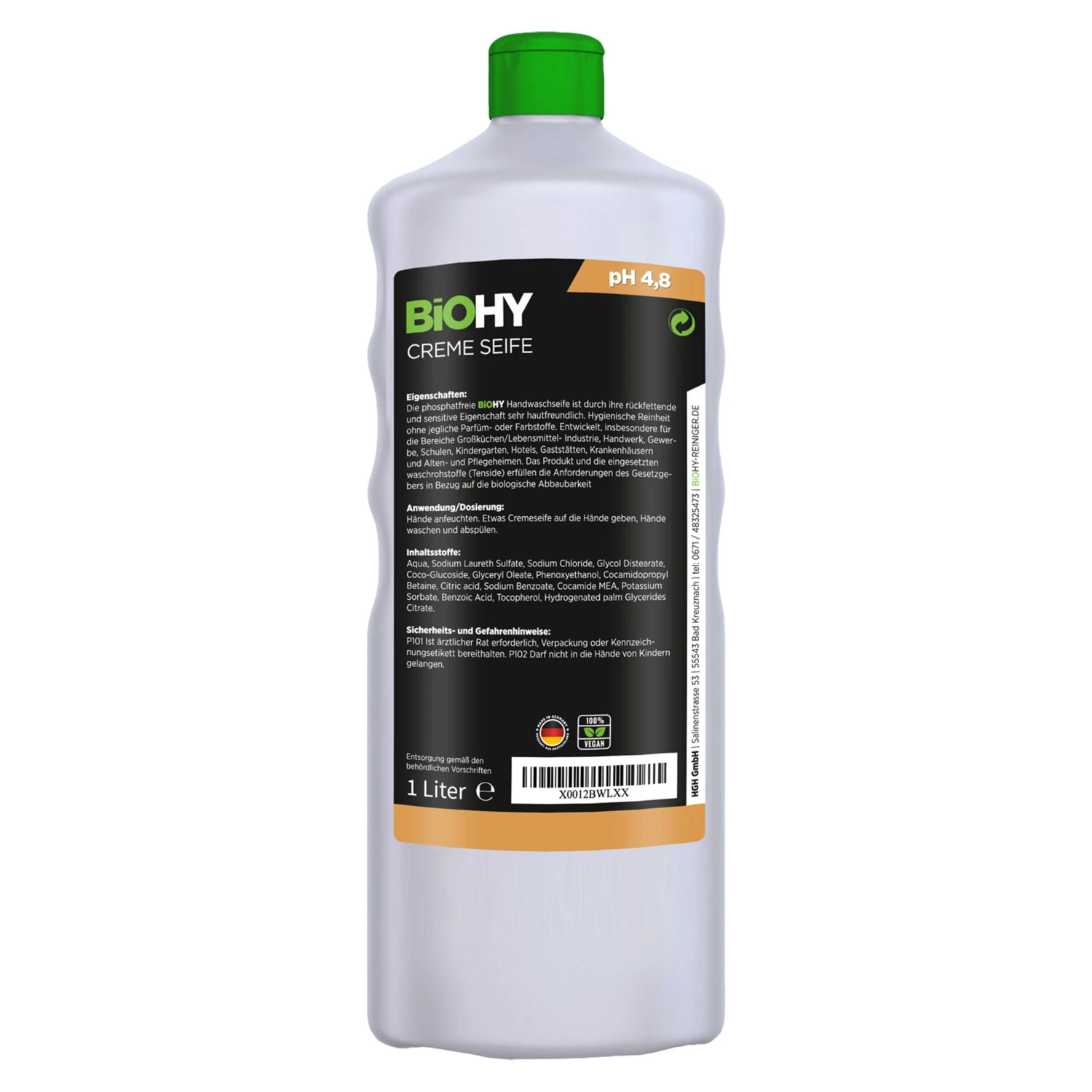 BiOHY Creme Seife (12x1l Flasche) | Hautschonende, rückfettende und geruchsneutrale Handseife PHOSPHATFREI | Ohne Parfüm und Farbstoffe BiOHY Creme Seife (12x1l Flasche) | Hautschonende, Rückfettende Und Geruchsneutrale Handseife PHOSPHATFREI | Ohne Parfüm Und Farbstoffe -Sauberkeit Und Hygiene f03f0fdb ee2b 4bce aec8 bab926c343d6 1