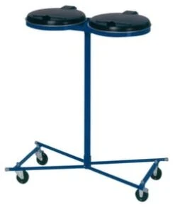 Var Müllsackständer, 2x120l, HxBxT 1020x860x500mm, Deckel Kunststoff Schwarz, 4 Rollen