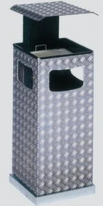 Var Alu-Kombiascher, HxBxT 950x350x380mm, 38l, Korpus Alu, M. Kippensieb, M. Schutzdach