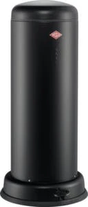 Wesco Abfallbehälter, 30l, HxØ 800x362mm, Innenbehälter Metall, Korpus Stahl Mattschwarz, Deckel Stahl Mattschwarz